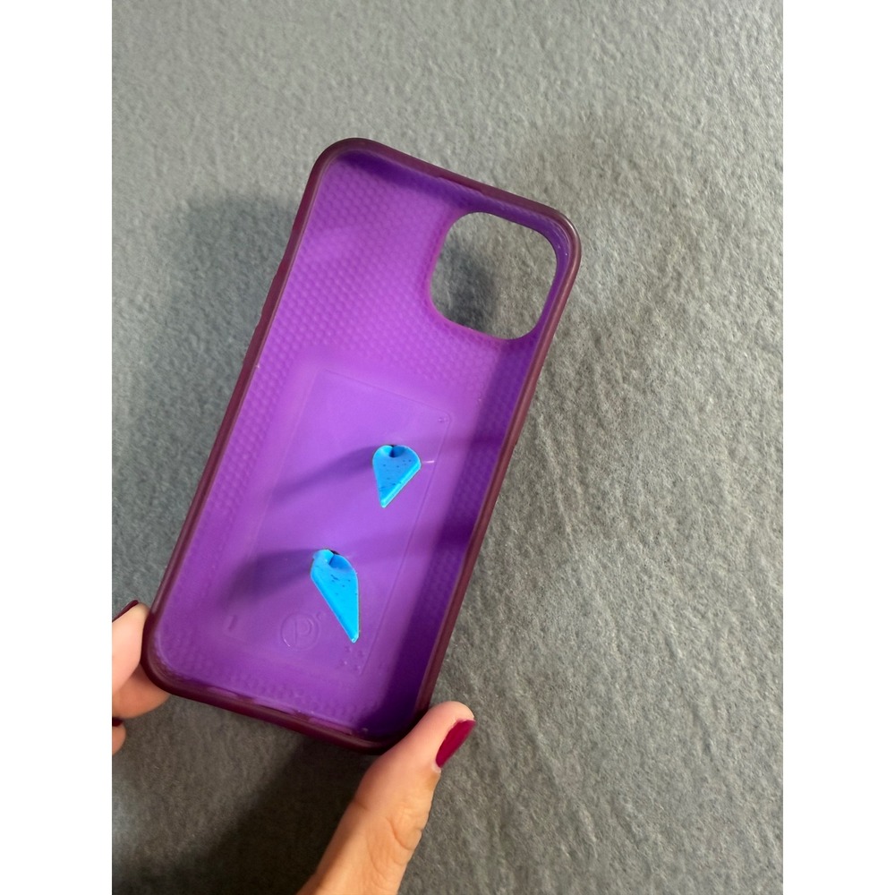 Loopy Case iPhone 13/14 Original 6.1 Purple Iridescent Glitter with Blue Loop - Picture 3 of 6